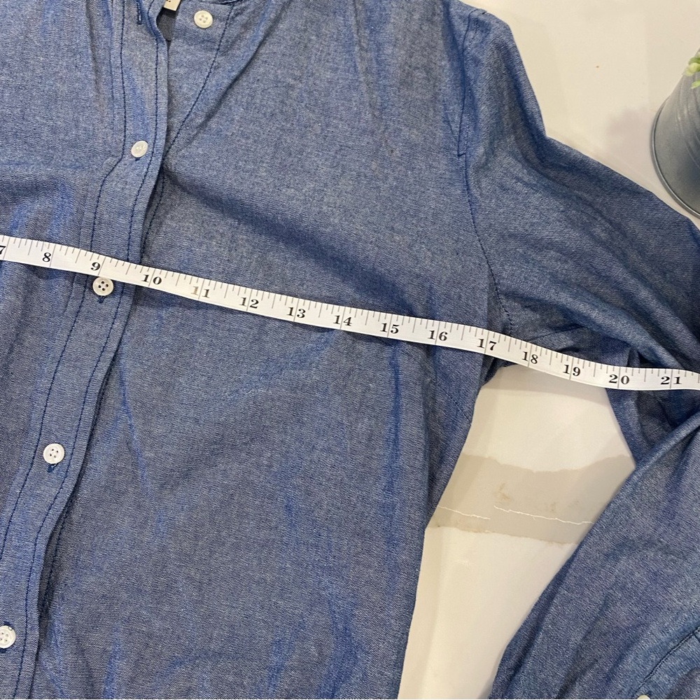 J.Crew Denim Long Sleeve button down body suit - Picture 3 of 7
